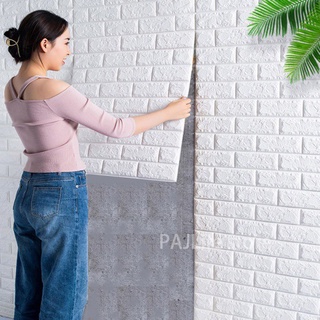 Papel de parede 3D para decoração de quarto de tijolo branco adesivo de parede à prova d'água