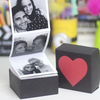 Álbum para Fotos Caixa Sanfonada Presente Personalizado Dia dos Namorados