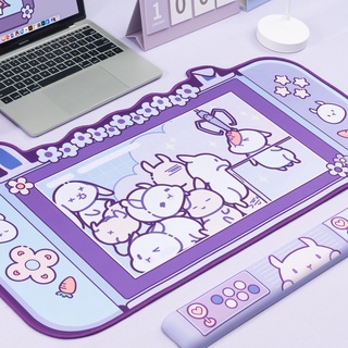 Geekshare Cute Rabbit Gaming Mouse Pad Super Cute Thickened Desk Pad Computer Pad Keyboard Hand Rest Wrist