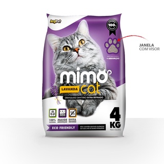 Areia Sanitaria Mimo Cat Perfumada Lavanda 4kg - Kit com 3 unid