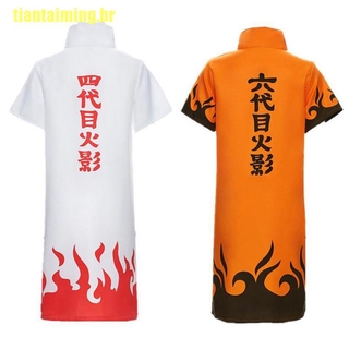 (Tgbr) Naruto Shippuden Cosplay Manto 4th E 6th Hokage Manto Robe Vestido De Festa (1)