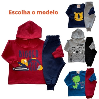 Conjunto Bebê Moletom Menino Escolha o Modelo Grosso Frio Inverno Infantil Criança Fashion Acessório