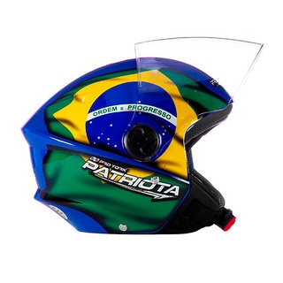 Capacete Moto Aberto Pro Tork New Liberty Three 3 Patriota Bandeira do Brasil Preto Verde Azul (7)