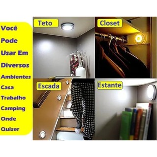 Lâmpada sem Fio com 3 LEDs para Armário/Cozinha/Luz Noturna (6)