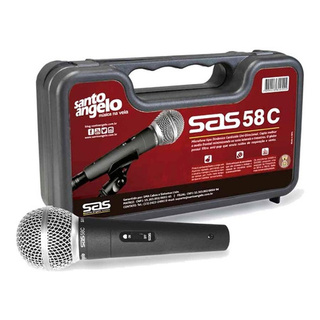 Kit 02 Microfones Santo Ângelo Sas58 Profissional Com Case
