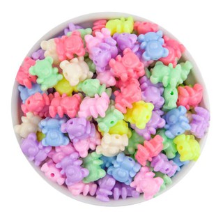 50 Miçanga Entremeio Conta Passante Urso Ursinho Carinhosos Candy Color Pastel Coloridos