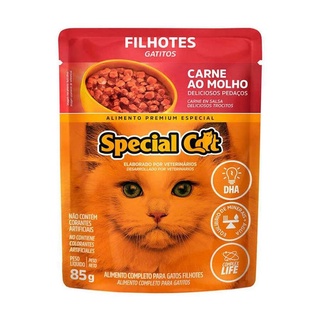 Ração Úmida Special Cat Sache Filhote Carne 85G