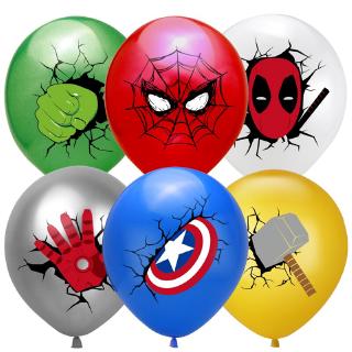 10pcs Balões De Látex Vingadores Homem Aranha Capitão América Hulk De Ferro super Herói Festa De Aniversário Decoração