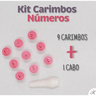 CARIMBINHO BRIGADEIRO KIT CARIMBOS NÚMEROS ROSA UN BLUESTARNET