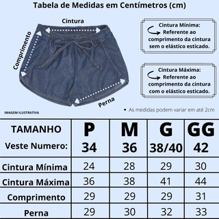 Short Jeans Feminino Cintura Elástico Bolsos Summer Fashion (6)