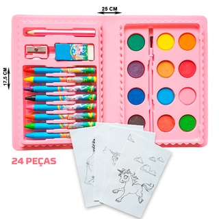 Kit Estojo Maleta De Pintura Para Colorir Desenho Infantil Material Escolar 98 48 e 24 Peças (8)
