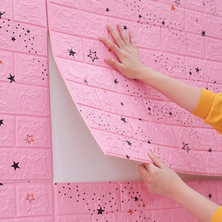 Cor de rosa Papel de parede infantil Adesivo autoadesivo para Espuma Decoração quarto sala de estar