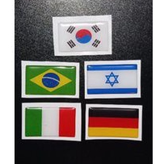 Adesivos Resinados Bandeiras Israel Brasil Alemanha Itália Coréia França Espanha Reino Unido Japão Estados Unidos Argentina Chile Uruguai