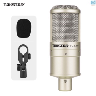 Takstar Microfone Condensador Cardióide-Direcional De Metal Pc-K200 Com Estrutura De Metal / Frequência Larga Para Karaokê / Transmissão Ao Vivo / Instrumento De Gravação (1)