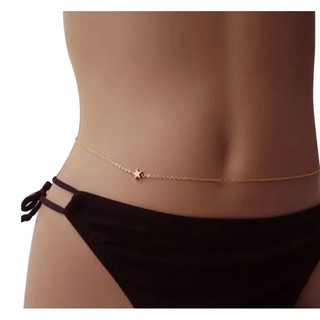 Moda sexy estrela simples barriga corrente moda biquini cintura link colares verão jóias do corpo para as mulheres acessórios femininos novo pronta entrega
