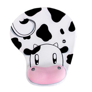 Mouse Pad Com Apoio De Pulso Bonito Dos Desenhos Animados Vaca Animal Silicone Pulso Confortável Anti @ - @ Slip Desenhos Animados Anime Cor Rato Almofadas