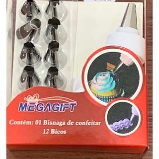 Kit Confeiteiro C/ 12 Bicos Em Inox + Bisnaga Para Confeitar Bolos – MG-6014 (3)