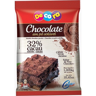 Chocolate Em Pó Solúvel 32% Cacau Decora 1,005kg