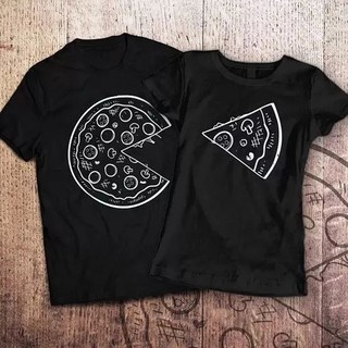 Camiseta + Baby Look Namorados Casal Fatia Pedaço Pizza