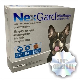 Tablete Anti Pulgas E Carrapatos Nex Gard Para Cães de 4 a 10 kg mais brinde