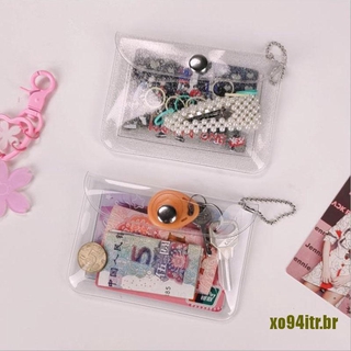 Xo94Itr Carteira / Mini Porta-Cartão De Pvc Transparente Com Glitter E Impermeável Para Meninas / Moeda