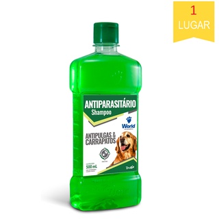 Shampoo Antiparasitário World Veterinária Dug's Antipulgas e Carrapatos para Cães 500ml (1)