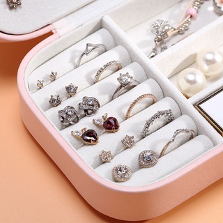 Caixa de joias de veludo de camada dupla/caixa de armazenamento de joias/cosméticos/joias (8)