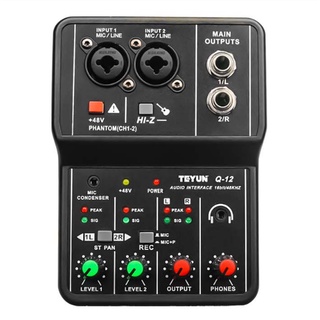 Mesa Placa De Som Teyun Q-12 Mixer Interface De Audio