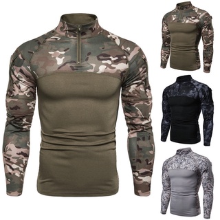 New Men's Camouflage Clothes Shirt Long Sleeve T Tight Crop top