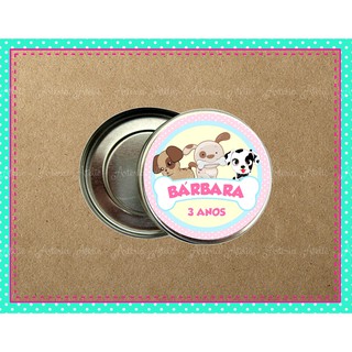 30 Adesivo latinha Garrafinha Pirulito Personalizados Lembrancinha Tag Festa Aniversário Pet Shop Cachorro Cachorrinho Rosa