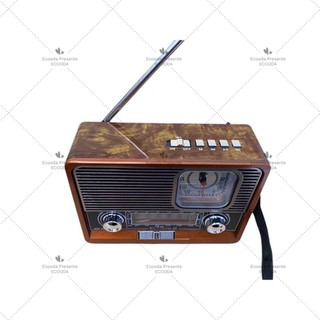 Rádio Com Relógio Retrô Vintage Am/fm Bluethoot Usb Bateri EC-105 (5)