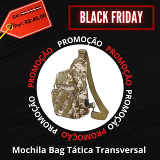 Promoção Mochila Bag Tática Transversal Camuflada Entrada USB