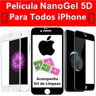 Película Anti Impacto 5D Flexível Nano Gel Pelicula iPhone 6 6S 7 8 Plus X Xr Xs 11 Pro Max 12 MINI / PRO / MAX