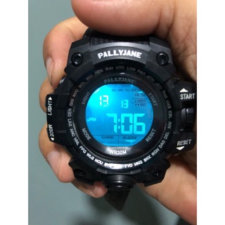 Relógio Masculino 30M Prova D Água Pallyjane Digital Esportivo Fashion Eletrônico Black