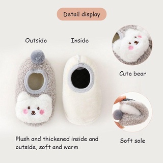 BOOMOON Mulitcolor Non-slip Fall/Winter Cute Cotton For Baby Boy Baby Girl Baby Floor Socks Toddler Shoes/Multicolor (3)