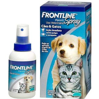 Antipulga e carrapato FrontLine Spray para cães e gato Sarna 100Ml