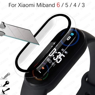 2in1 Película De Vidro Temperado + PC Hard Case Para Xiaomi Miband 6 5 4 3 Bumper Protetor De Tela Cheia