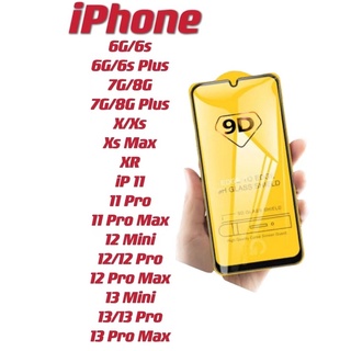 Película De Vidro 9D iPhone 6/6s/7/8 Plus /11 Pr /X/XR/ Xs Max /12/13