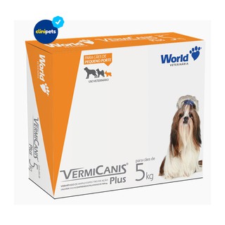 Vermífugo VermiCanis Plus Cães 5kg com 4 Comprimidos 400mg World