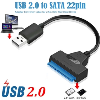 tututrain USB 2.0 To SATA 22 Pin Laptop Hard Disk Drive SSD Adapter Converter Cable