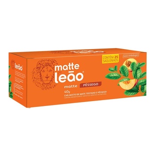 Chá Matte Leão Pessego - Caixa com 25 Unidades