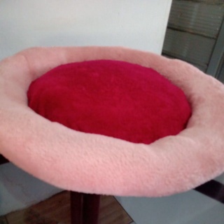 cama de cachorro e gato redondo pelúcia 50x50 rosa claro ,pink