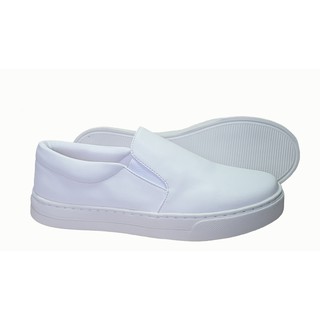 Tênis Iate Unissex Sapato Branco Calce Fácil Enfermagem Esteticista (4)