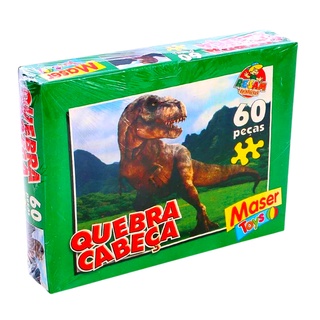 Jogo Quebra Cabeça Infantil Dinossauro 60 Peças Maser Toys