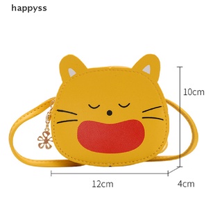 happyss Cute Cat children girls small bag PU Leather messenger bag kitten Kid Purse Coin br