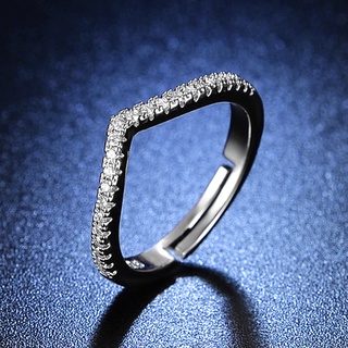 Anel de prata 925 para mulheres casamento anéis de diamante joias ajustáveis da moda JZ41