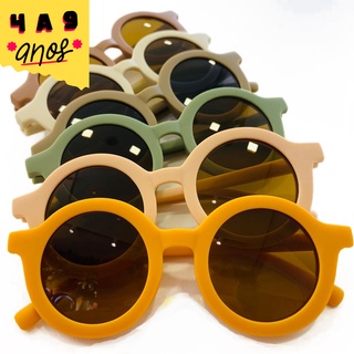 Óculos de Sol Infantil Unissex Retrô Redondo com Proteção UV400