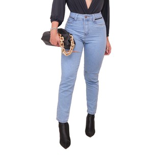 Calça Jeans Feminina Com Detalhe Vazado No Bolso Linda (1)