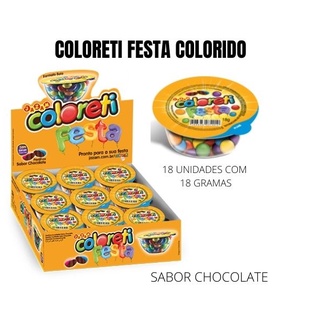Confete chocolate Coloreti Festa tradicional c/18 undidades 324g - Jazam