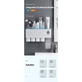 Binkada Casa de banho Acessórios de casa de banho porta-escova de dentes de parede acessórios para prateleiras de armazenamento automático doméstico (8)